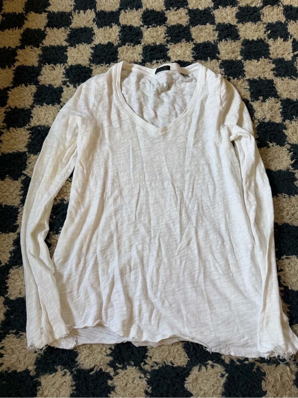 ATM Long Sleeve Shirt Distressed White S